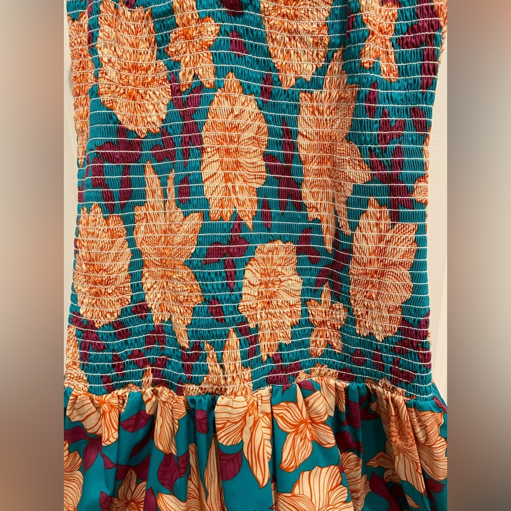 Floral Printed Drop Waist Smocked Dress Size 8 Designer NOT FOR SALE - Picture 8 of 9
